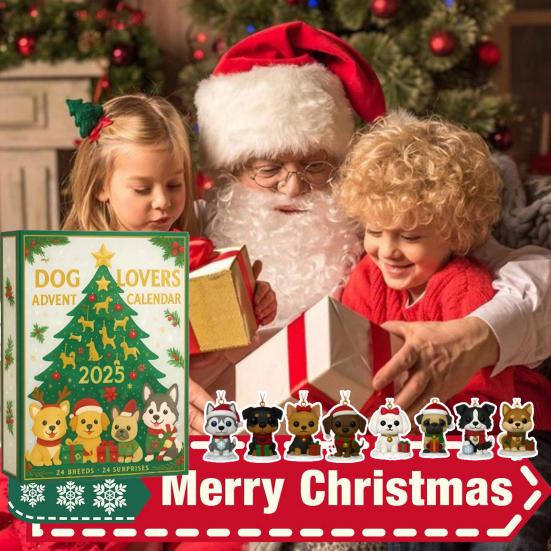 Adventní kalendář pro milovníky psů Vánoční odpočítávací kalendář se 24 psími plemeny Štěněcí překvapení dárková sada