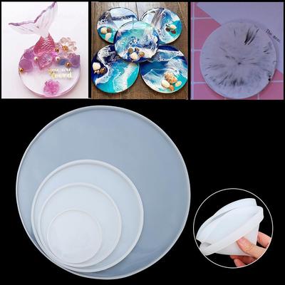 Tool Silicone Fluid Arts Cup Mad Round Epoxy Resin Casting Molds Coaster Mold Jewelry Making Mould