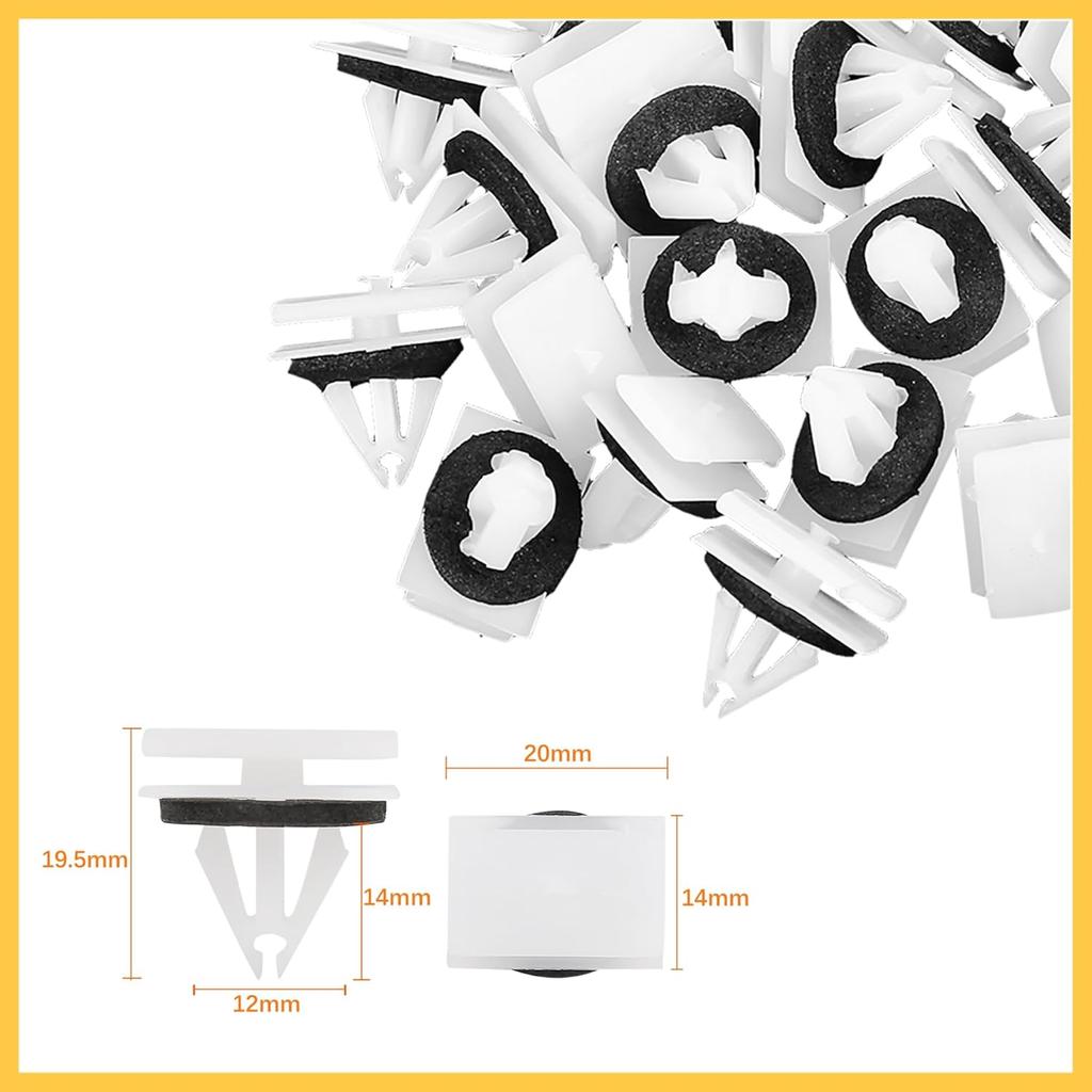30pcs Plastic Rivet White Bumper Fastener Clips for Ford Edge Escape F-150 for Mustang for Lincoln W716352S300 Auto Replacement Parts