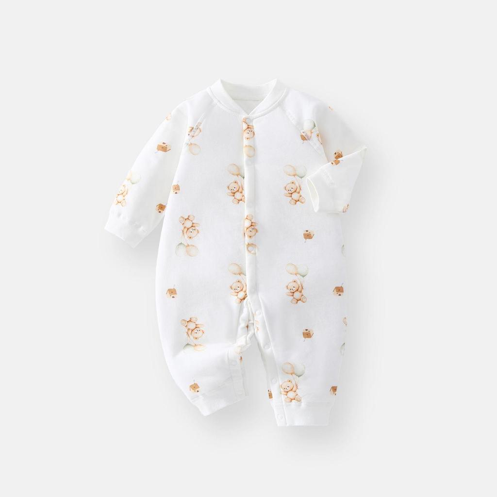 Baby Padded Romper: Warm, Boneless, Thickened Cotton, Double-Breasted, Perfect for Autumn and Winter - 40g Children's Crawling Suit