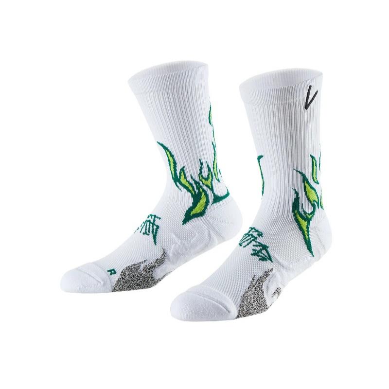 

Носки для бега с рисунком огня и поддержкой свода стопы, дышащие, мягкие, компрессионные носки для мужчин и женщин, длина до щиколотки, велосипедные носки one size зелёный