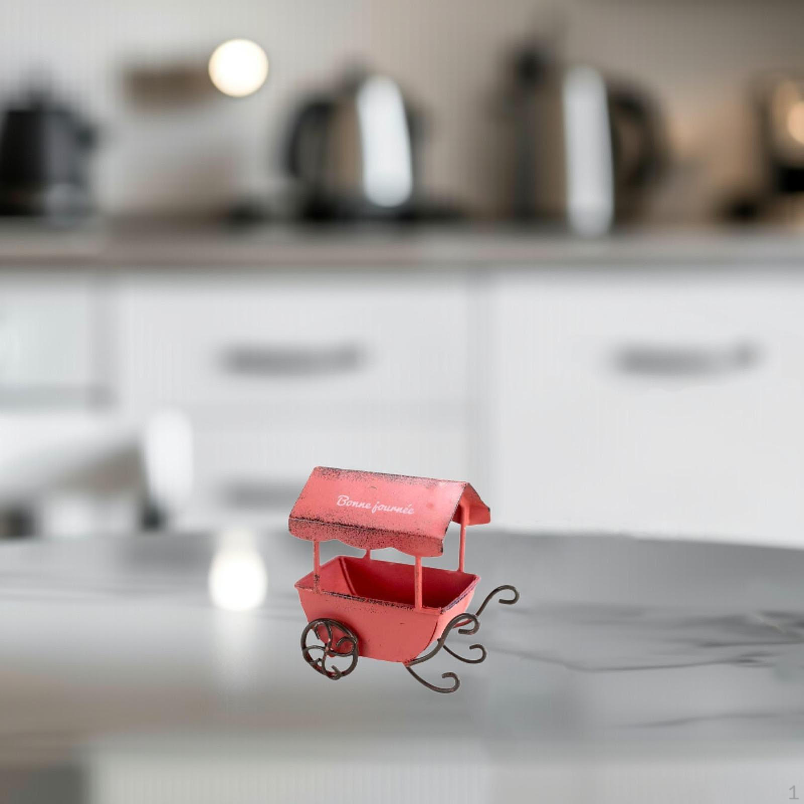 

Декоративная тачка кухонная тележка для кашпо и поделок красный