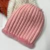 New Girls Boys Winter Hat Real Mink Fur Knitted Fox Fur Pompom Warm Hats Elastic High Quality Kids Outdoor Beanie Hats