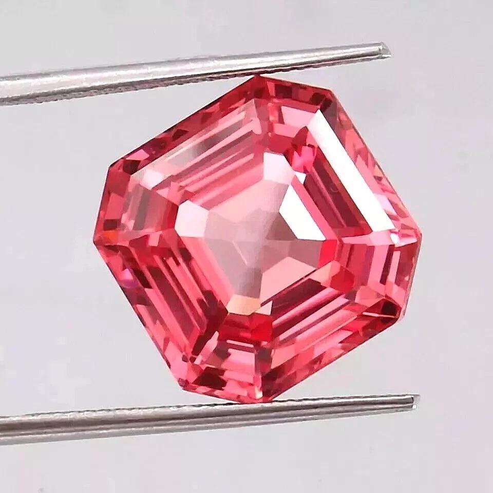 15.60 Ct Natural Padparadscha Sapphire Asscher Fabulous Certified Gemstone