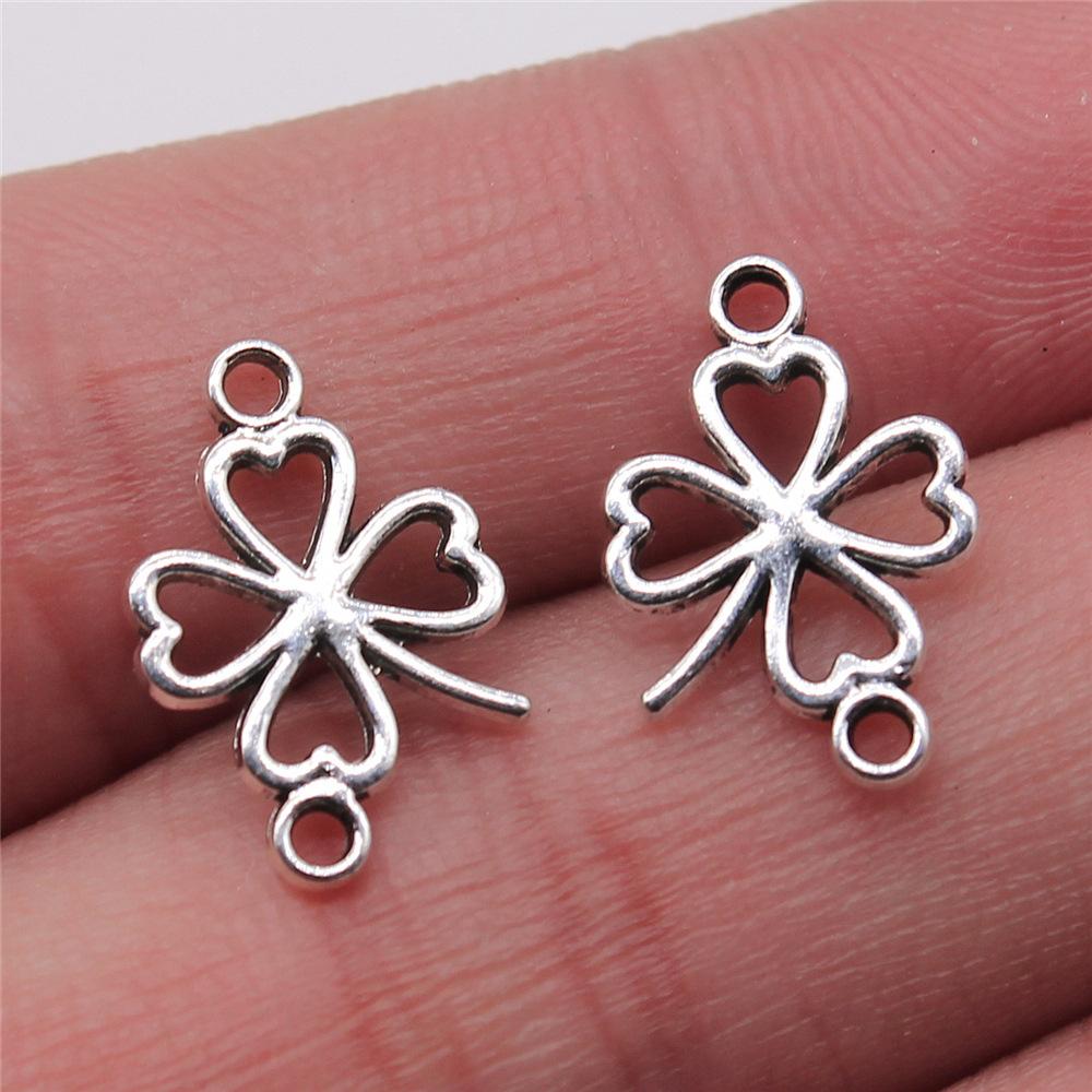 20pcs Clover Pendant Charms Antique Silver Color Lucky Clover Charms Jewelry DIY Clover Lucky Charms For Bracelet Making