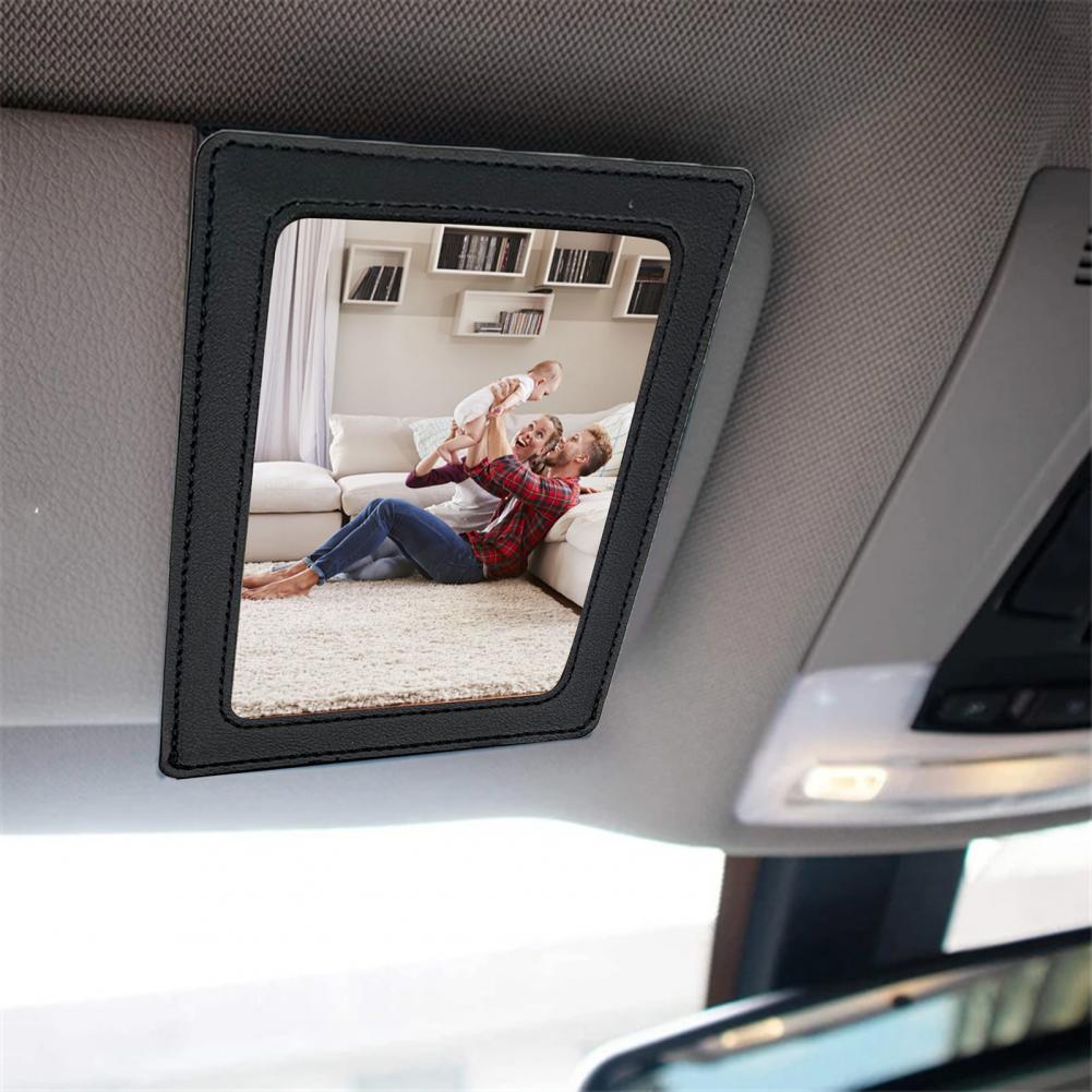 Car Picture Frame Faux Leather Vehicle Sun Visor Photo Holder for Car Display Your Photographs Both Vertically And Horizontally