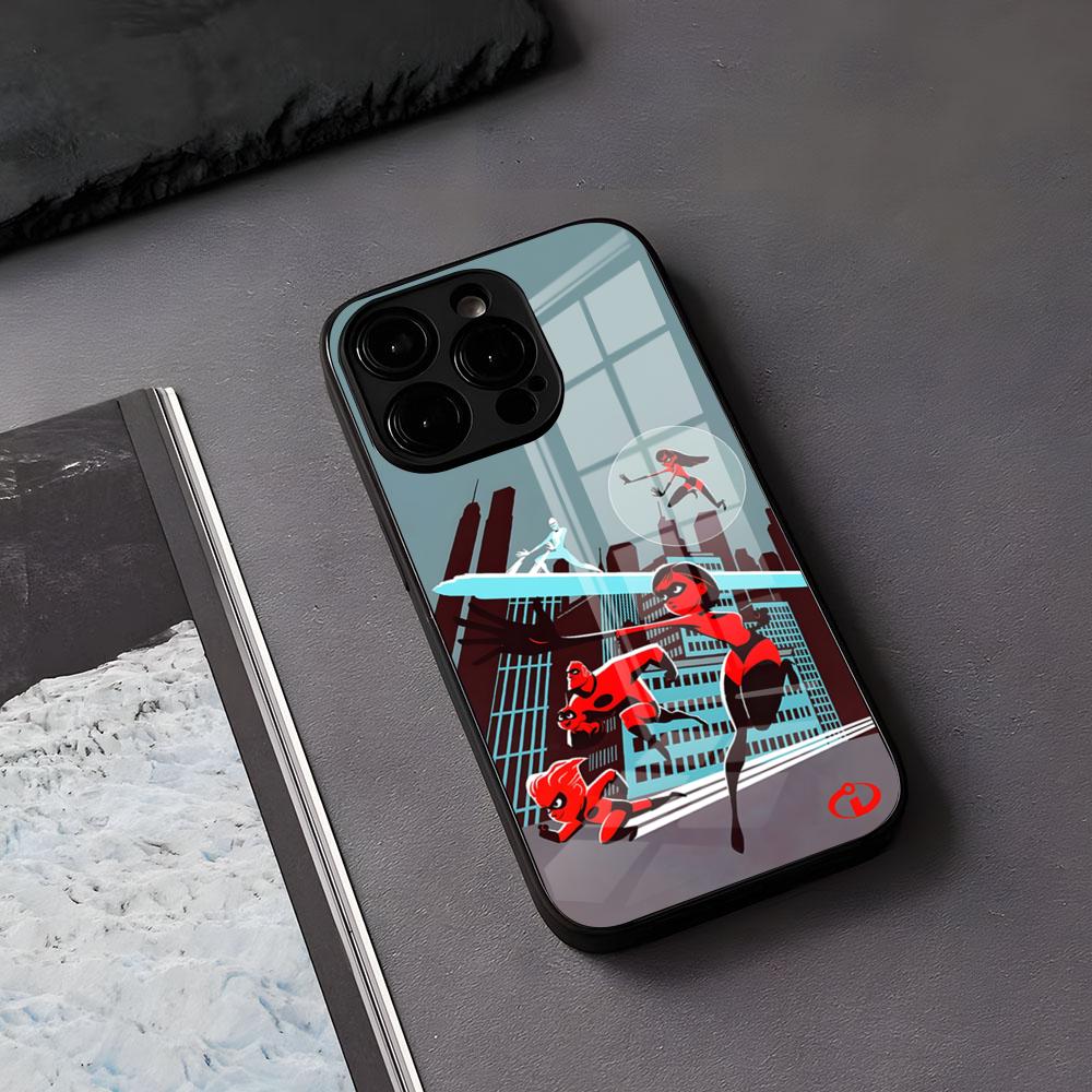 Anime Movie In-Incredibles Phone Case For IPhone 17 Air 16 E Pro Max 15 14 13 Mini 12 Pro 11 Max Plus Black Glass Cover