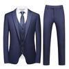 Men's Three-Piece Suit Set with One-Button, Double Vents, and Elastic Waist