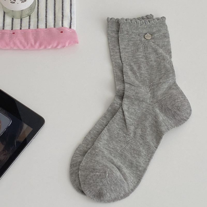 

Metal Pendant Lace Socks for Women, Sweet Solid Color, Hollowed-out Bow, Spring and Summer Thin Anti-pilling Socks for Women 1 pair світло-сірий колір