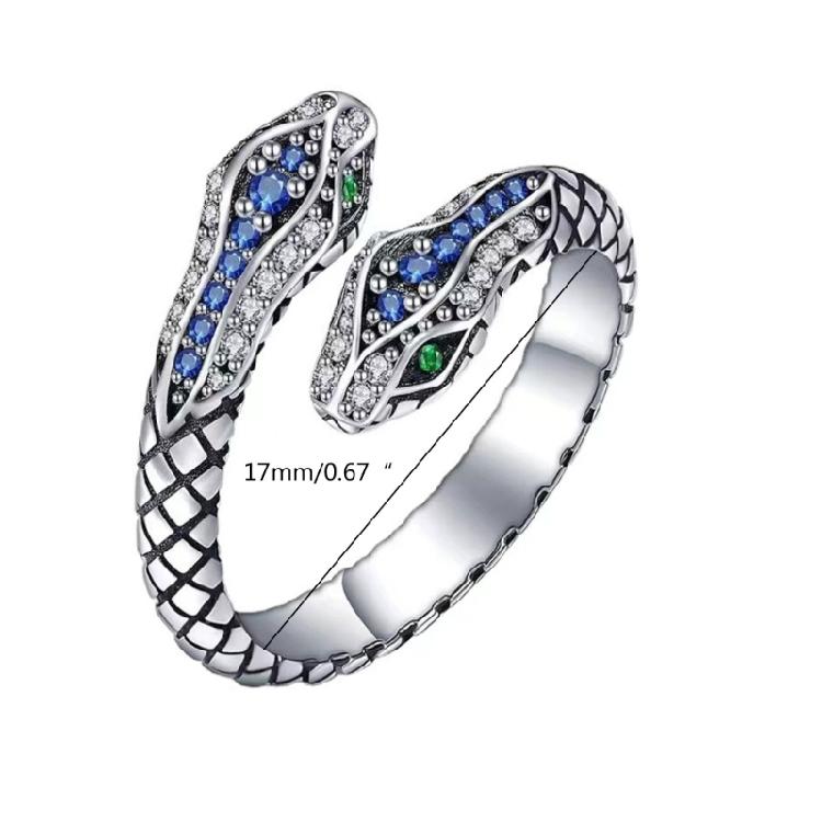 Alloy Open Rings Stacking Rings Vintage Punk Snake Ring Jewelry Accessorie