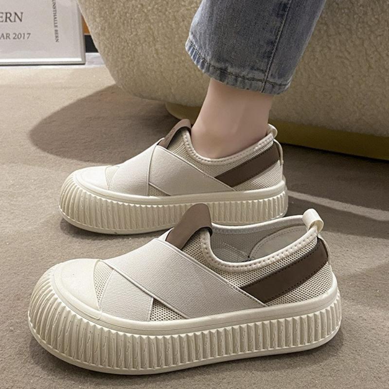 Women's Shoes Classic Breathable Canvas Casual Footwear Platform Vulcanized Shoes Slip on Casual Loafers Women Non Slip Sneakers