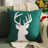 Reindeer Christmas Pillowcase, Winter Snowflake Embroidery Cushion Cover 45x45cm, Cross-border Bestseller