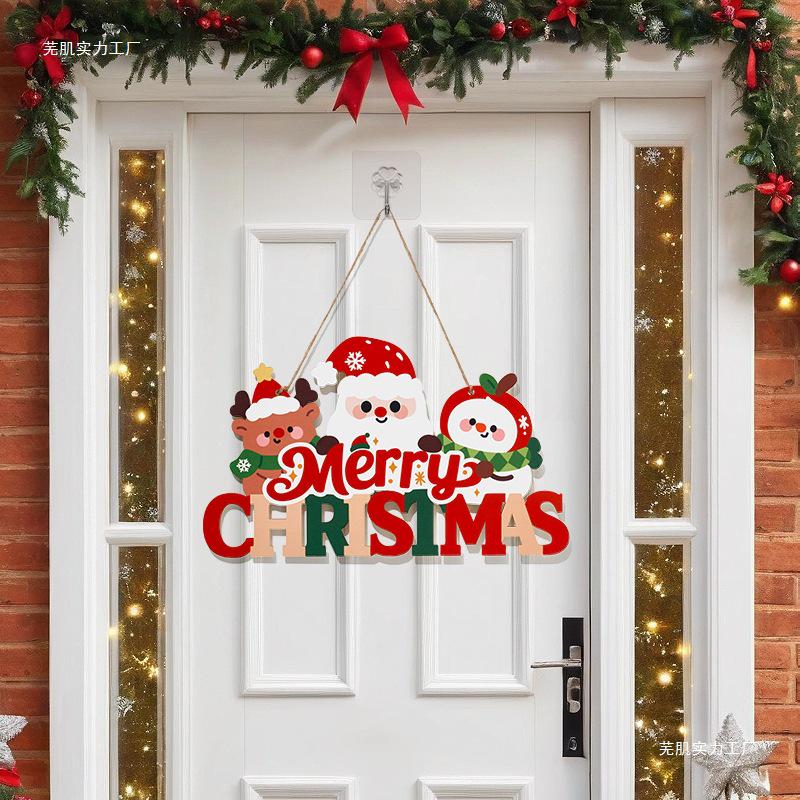 Merry Santa Claus Doorway Hanging Ornaments for Christmas Atmosphere