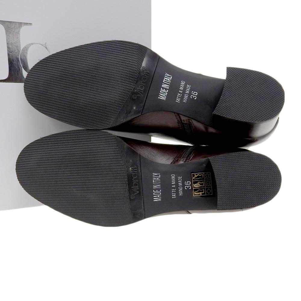 Luca Grossi Damskie brązowe skórzane botki do kostki, rozmiar 36 buty 36 BrązowyUżywane