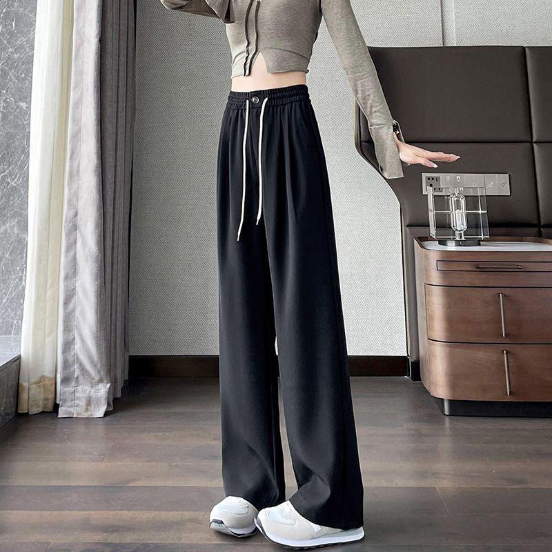 

Ice-Feel Summer 2026 High-Waisted Slimming Sun Protection Wide-Leg Pants S (Recommended for 90-100 lbs) чёрный
