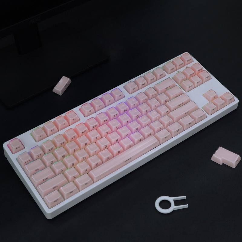 113Key PC Keycaps Set for Mechanical Keyboards with Double Shot Injections OEM Profile Keycap Crystal Jelly Design