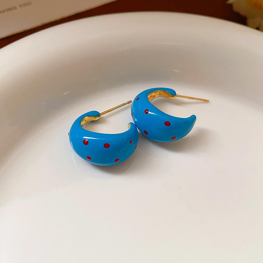 Candy Color C-Shaped Geometric Ear Cuff: Silver Needle Earrings for Women - Stylish, Unique, High-Class Design