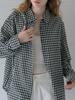 Elssibeui Gauze Gingham Check Shirts_Black