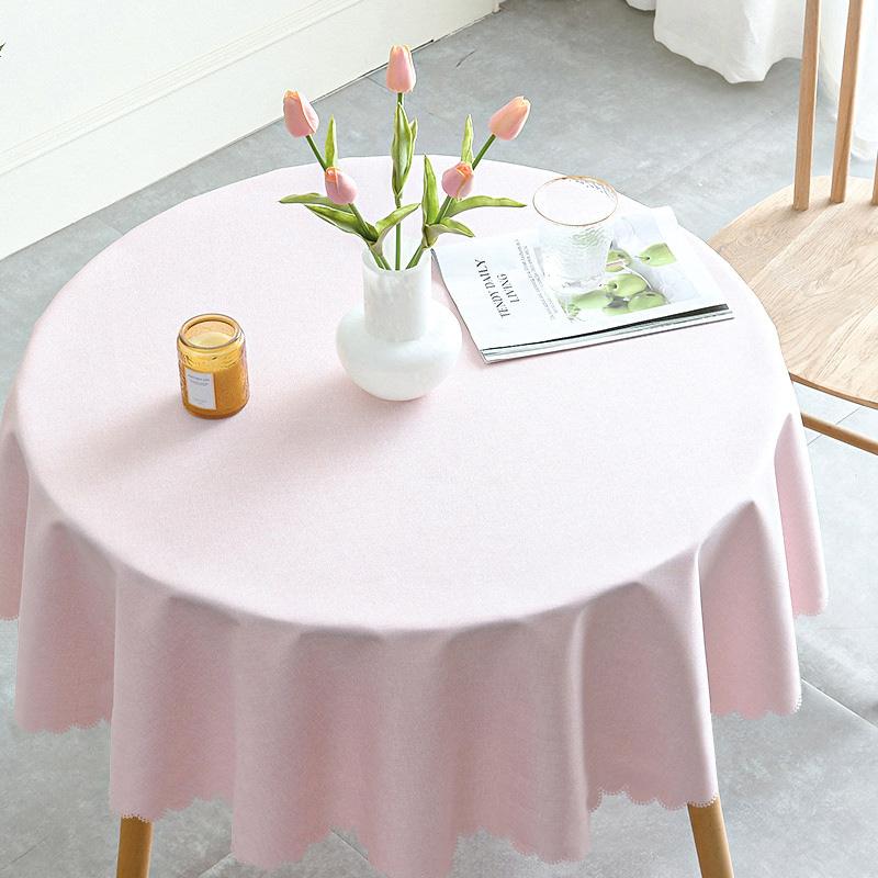 Rectangular Vinyl Tablecloth with Lace Rim ,Heavy Duty 100 % Waterproof Oil-Proof Round Tablecloth for Kitchen Party Picnic Dining  Indoor & Outdoor