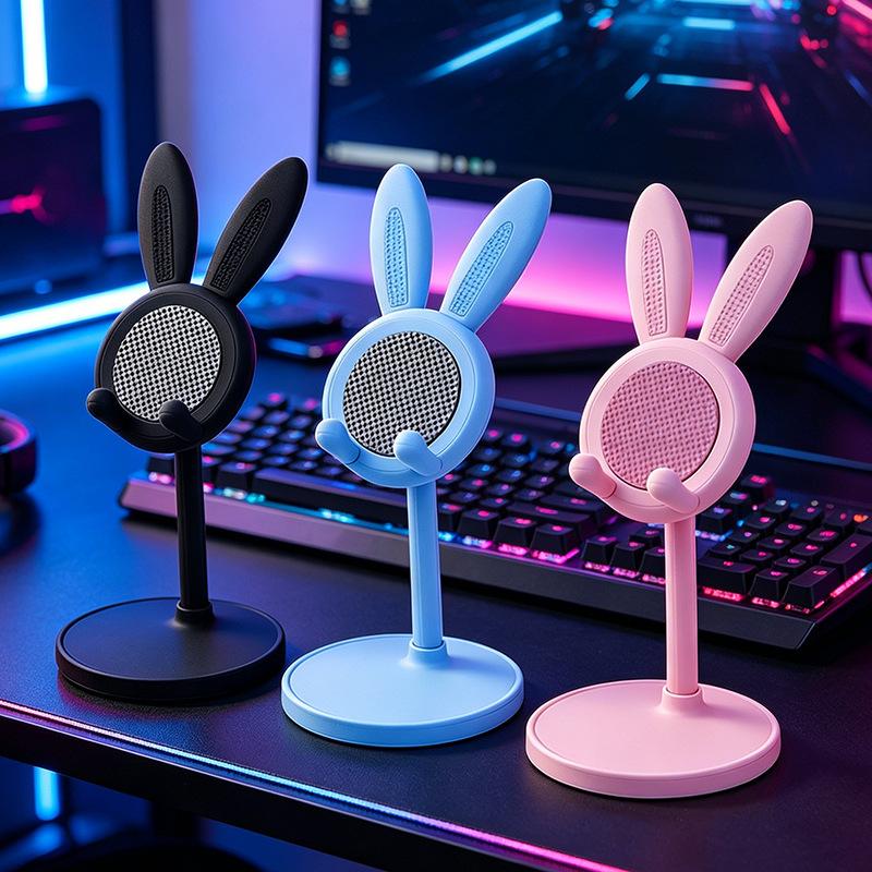 Support de téléphone portable Lapin Mignon - Cadre de support surélevé pour bureau Personne Paresseuse - Support de téléphone portable pour personne paresseuse