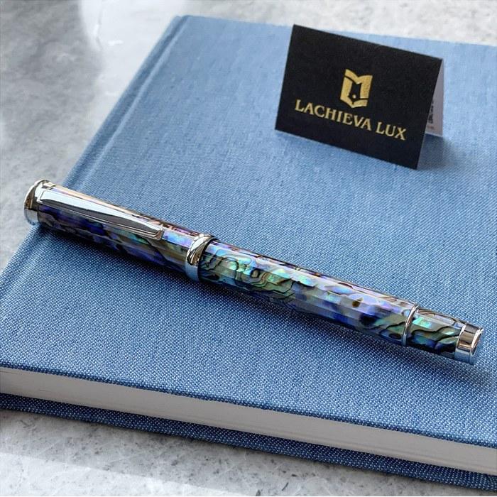 [Lachieva] Rollerball Pen Natural Shell Abalone German Nib Blue