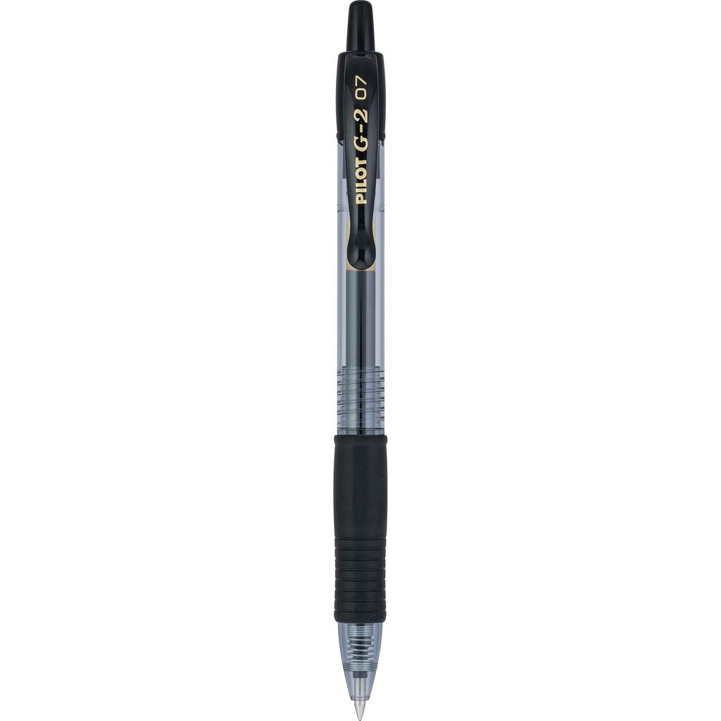 G2 Gel Roller Ball Black Dozen Pen, Retractable, Refillable, Ink, 0.7mm Fine, (item)