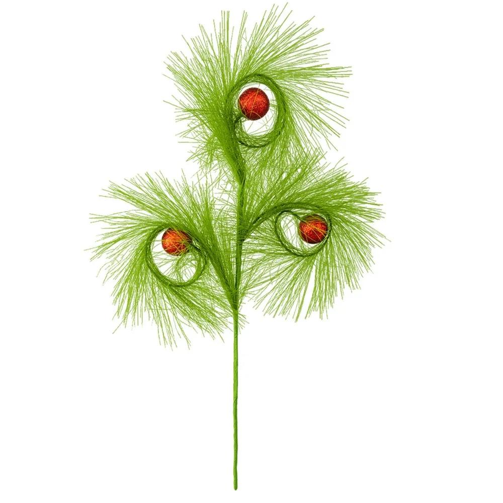 

Christmas Branch Decorations with Red Glitter Balls Trees Garlands for New Year Party Home Xmas Decoration