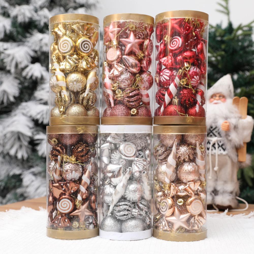 

31Pcs/Box Plastic Christmas Tree Ornament DIY Crafts Painted Christmas Decorations