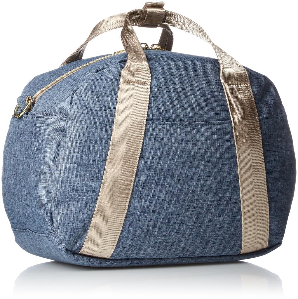 2WAY Mini Boston Shoulder Bag 10 Pockets CHUBBY Denim Blue [Anello] AT-C1835 Women's