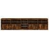 Sideboard with LED Lights Smoked Oak 283 x 37 x 67 cm