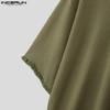 INCERUN Oversized Men's Batwing Sleeve T-Shirts Casual Loose Texture Tops