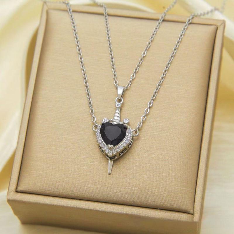 

Европейское и американское ожерелье с подвеской в виде сердца и меча, пользующееся большим спросом - Креативные любовные украшения для женщин, подарок на День святого Валентина