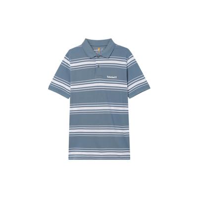 Striped Pullover Polo Shirt Men Tops Navy-Blue A65PN-DK1