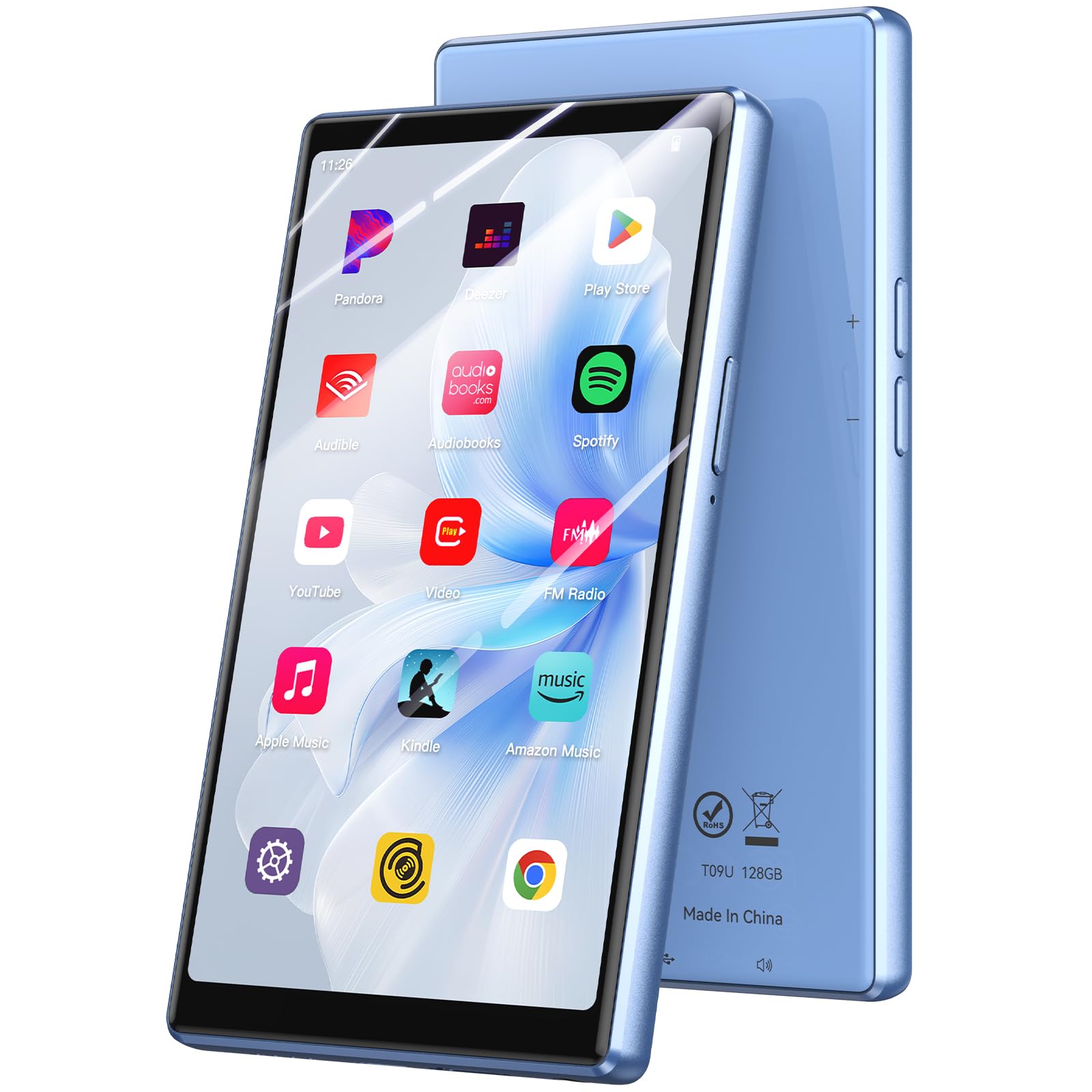 

MP4-плеєр AGPTEK, 5-дюймовий, система Android, Wi-Fi, Bluetooth 5.0, вбудований динамік, 128 ГБ пам яті, порт Type-C, багатофункціональний музичний плеєр, цифровий A