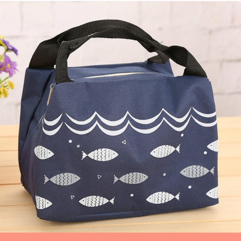Cute Fish Pattern Lunch Bag Picnic Bento Thermal Portable Oxford Waterproof Lovely Women Girl Lunch W