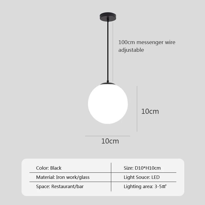 LED Modern Glass Pendant Lights Kitchen Dining Room Bedside Hanging Lamps For Ceiling High-quality Nordic Suspension Chandelier