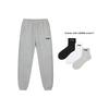Li-Ning Simple Fashion Casual Cotton Comfortable Fleece Warm Versatile Cuffed Sweatpants Knitted Sports Pants Men Bottoms Coin-Gray AKLVJ63-1