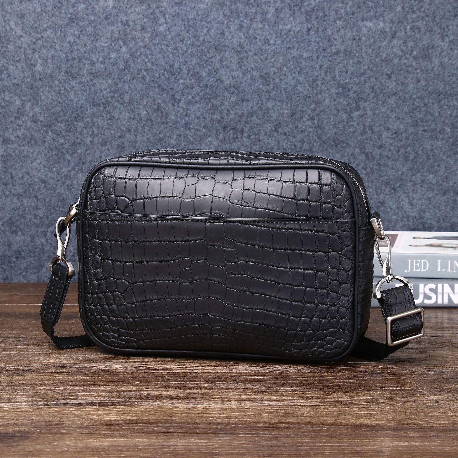 

Матовая мужская сумка через плечо с узором «живот крокодила», Модная матовая мужская сумка, Повседневный рюкзак для улицы