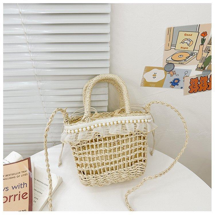 

Новые сумки для переноски Кружевные плетеные сумки с изображением листьев лотоса Модные сумки через плечо Для поездок на работу и отдыха Универсальные сумки для переноски Сумки через плечо