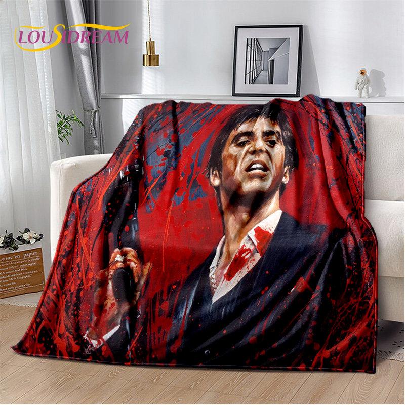 Movie Scarface Tony 3D Printing Soft Plush Blanket,Flannel Blanket Throw Blanket for Living Room Bedroom Bed Sofa Picnic Cover