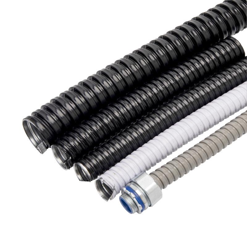 White PVC-Coated Galvanized Metal Flexible Hose with Flame-Retardant Corrugated Pipe and Rust-Proof Finish