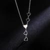 Stainless Steel Heart-Shaped Pendant Necklaces for Women Ladies Elegant and Exquisite Hollow Long Necklaces Jewelry Accessories
