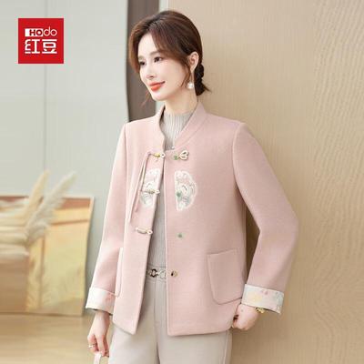 Hodo New Chinese Style Mid-Aged Women's Wool Blend Coat