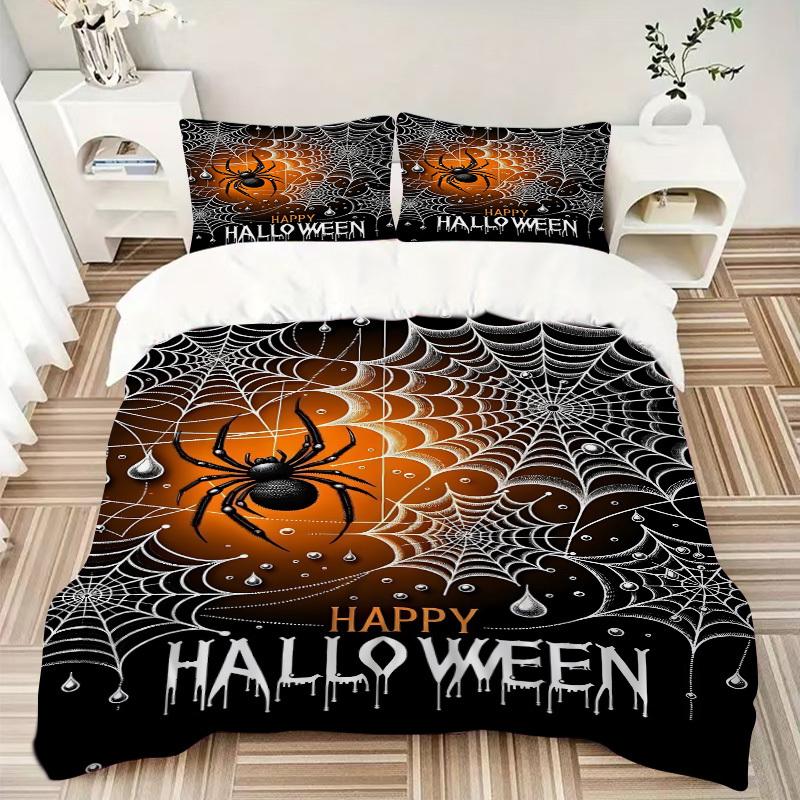 3pc Spider Web Rune Cover Set - 1 Quilt Cover + 2 Pillowcases, All Seasons Bedroom Setting, Perfect for Home098