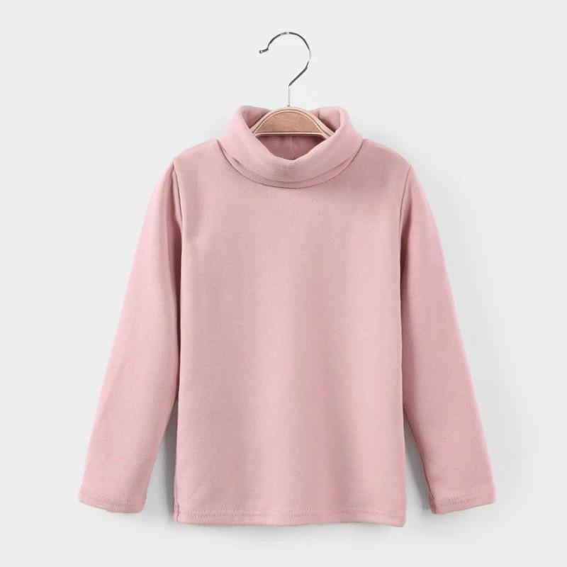 Kids' 2024 Cotton High Neck Long Sleeve T-Shirt – Cozy, Trendy Autumn/Winter Base Layer for Boys & Girls.