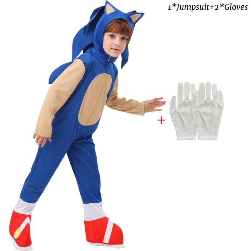 Blue Sonic Hedgehog Costume For Carnival Party Super Speed Kid's Cosplay Outfit