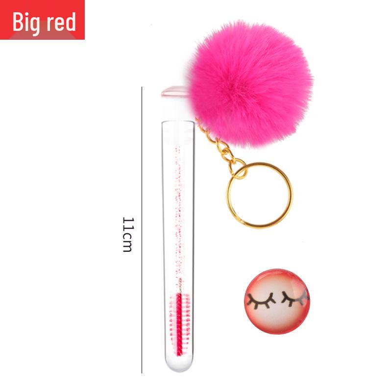Gold Buckle Pompom Eyelash & Eyebrow Brush with Crystal Rod and Rabbit Ear Comb