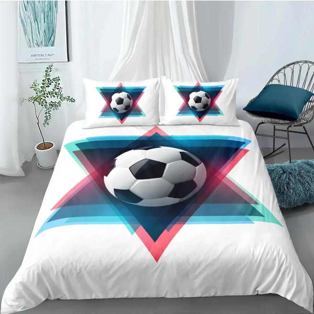 Soccer Football And Old Plaster Wall Damage Comfortable Duvet Quilt Cover Pillowcase Bedding Set Bedroom Decoration Home Textile
