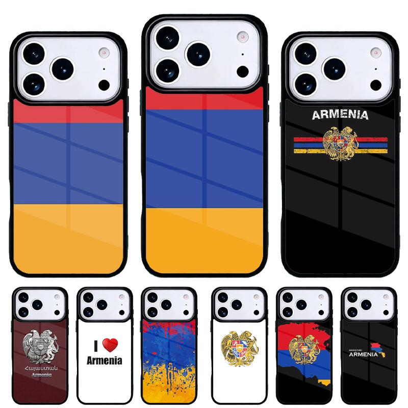 Armenia Russia Flag Coat of Arms Phone Case for iPhone 17 16 15 14 13 Pro Max Back Cover for 12 11 Pro Coque