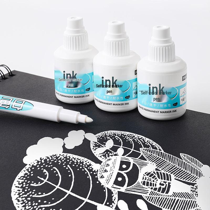 High-Capacity Large Tip White Ink Highlighter with Non-Fading Water-Based Ink Refill белый